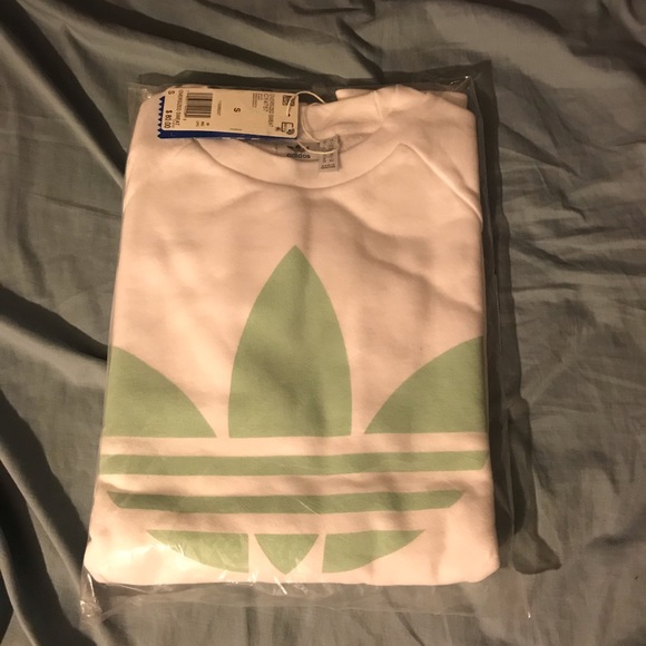 adidas Trefoil Oversized Crewneck Sweatshirt White - Picture 2 of 2